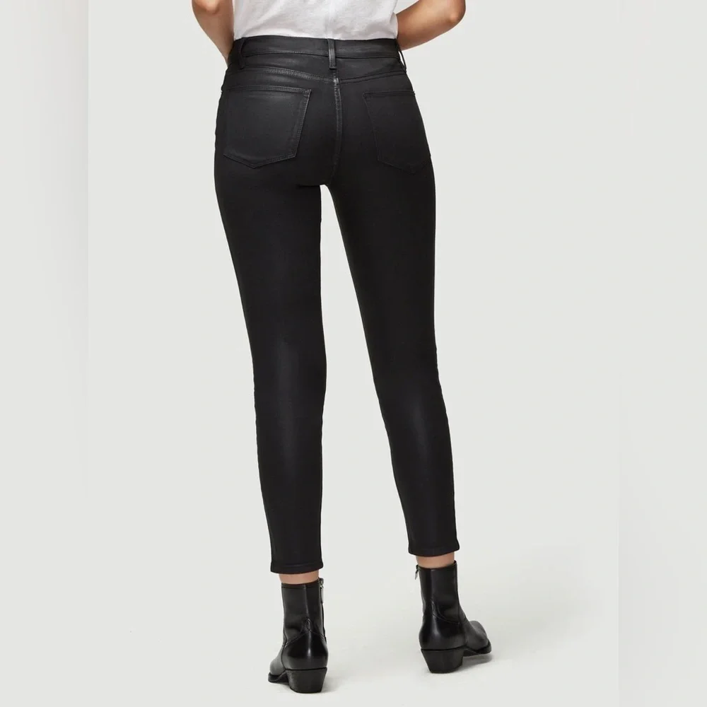 FRAME - Le High Skinny Coated Noir Coated Jeans